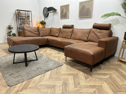 Cognac Bruine Suède Stoffen U Zetel ~ Losse Rugkussens