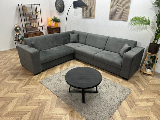 !Showroommodel! Grijze Velvet Hoekzetel