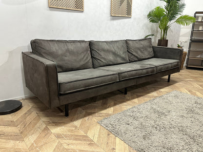 Be Pure Antraciet Suède Stoffen 3-Zits Zetel Inc Hocker ~ Losse Kussens Met Afneembare Hoezen