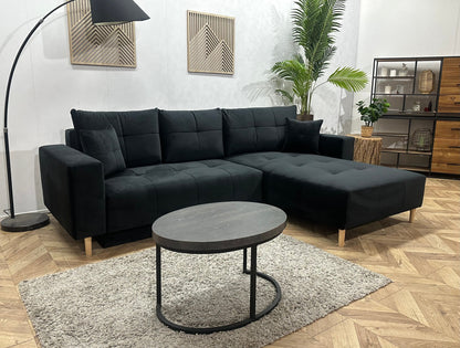 !Showroommodel! Zwarte Velvet Hoekzetel