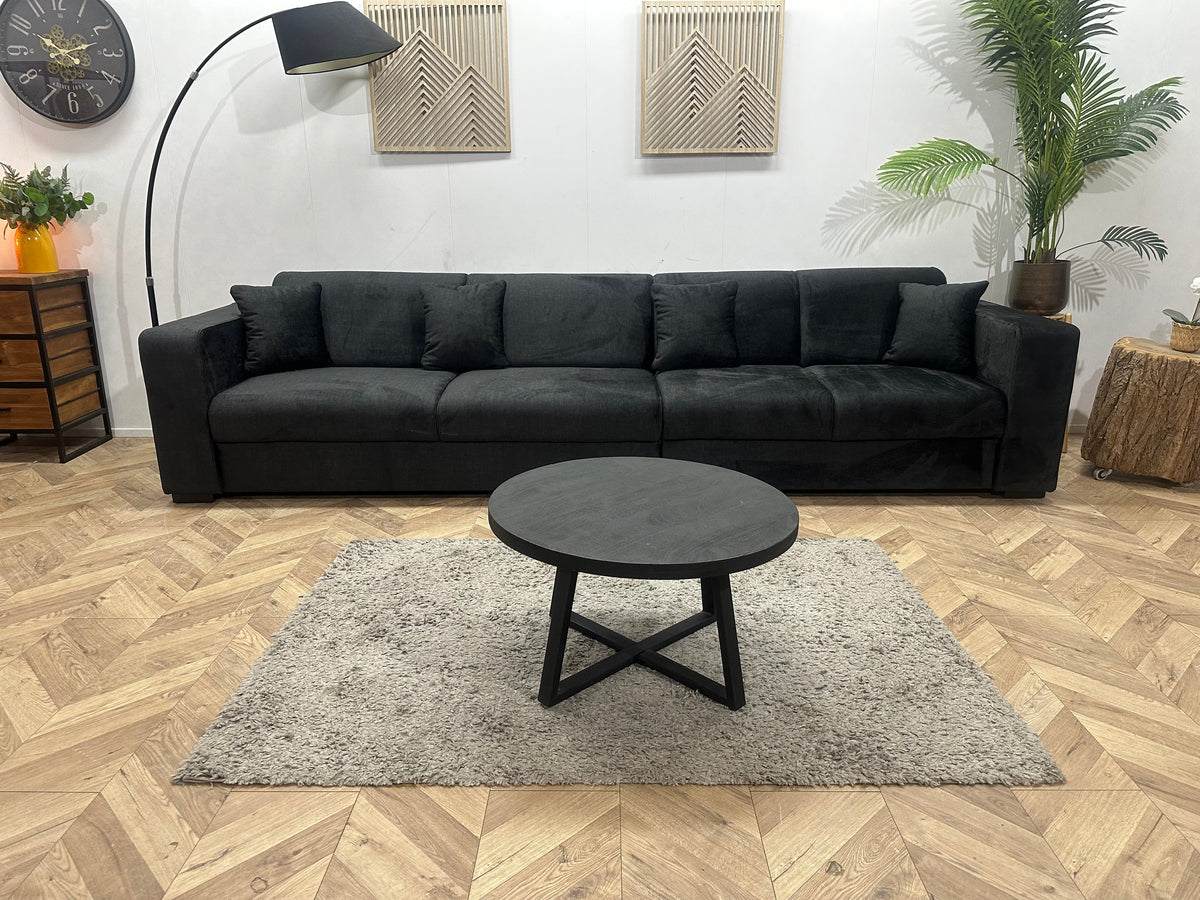 !Showroommodel! Zwarte Velvet Rechte Zetel