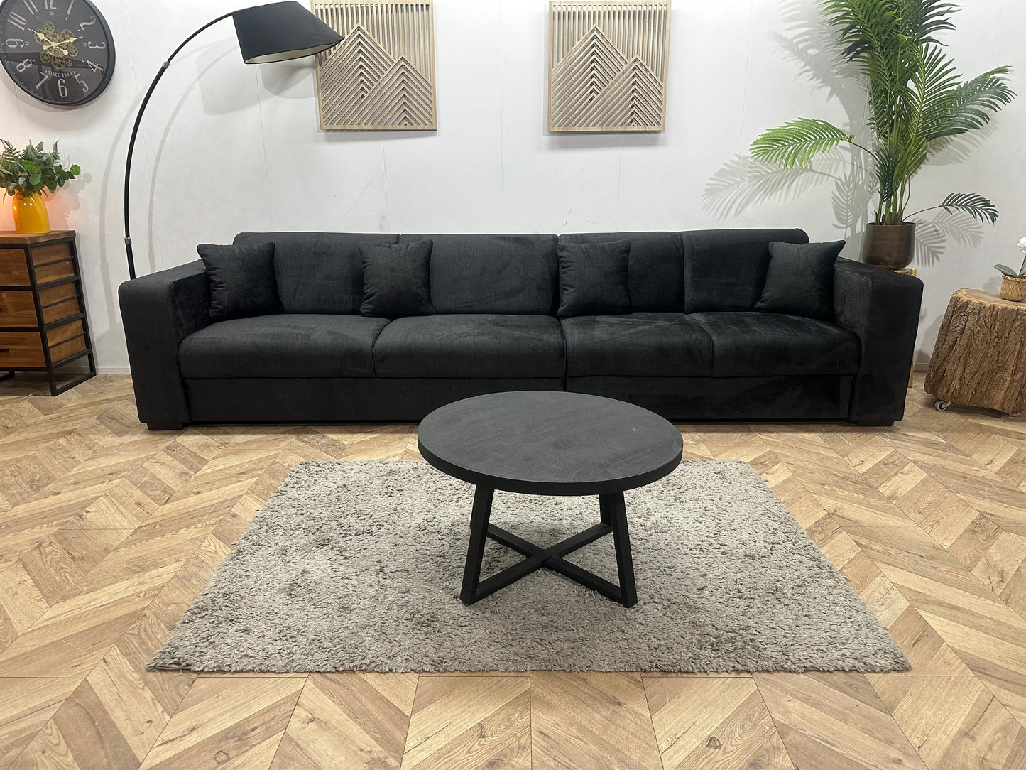 !Showroommodel! Zwarte Velvet Rechte Zetel
