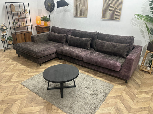 Room108 Antraciet Velvet Hoekzetel ~ Losse Kussens Met Afneembare Hoezen