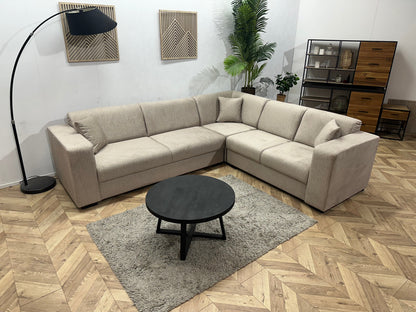 !Showroommodel! Beige Velvet Hoekzetel