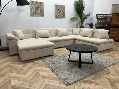 !Showroommodel! Witte Bouclé Stoffen U Zetel
