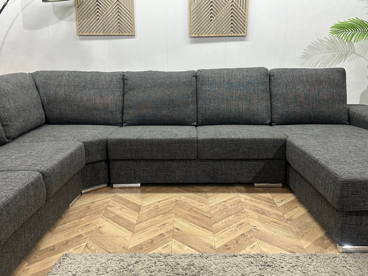 Antraciet U Zetel ~ Losse Rugkussens Met Afneembare Hoezen