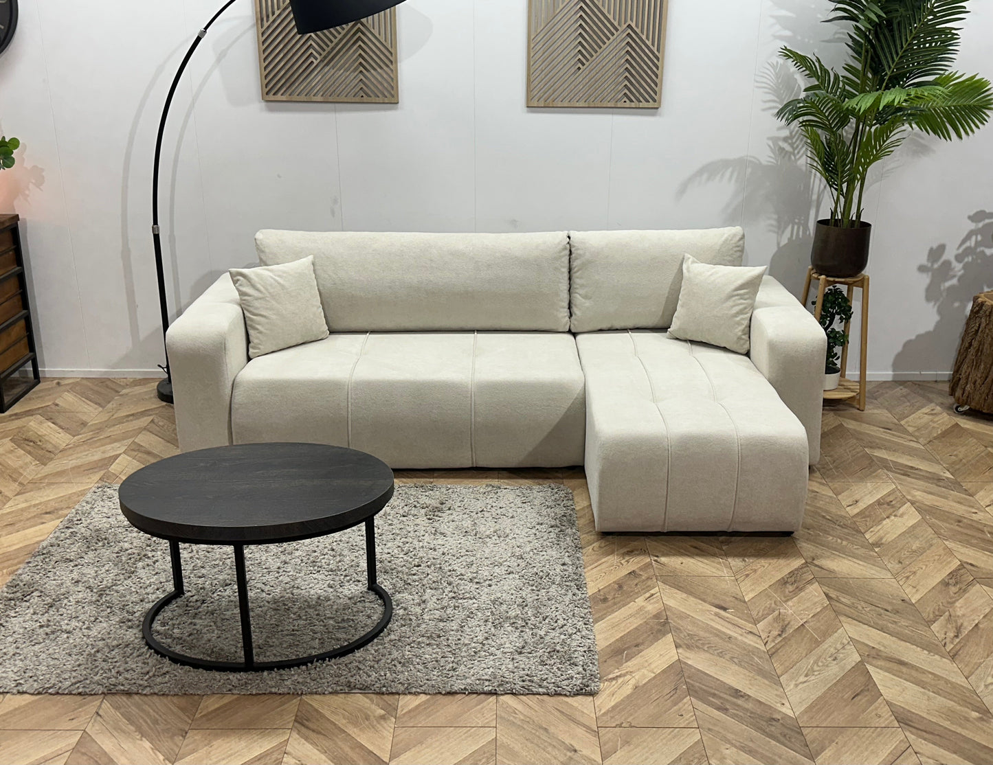 !Showroommodel! Witte Velvet Hoekzetel