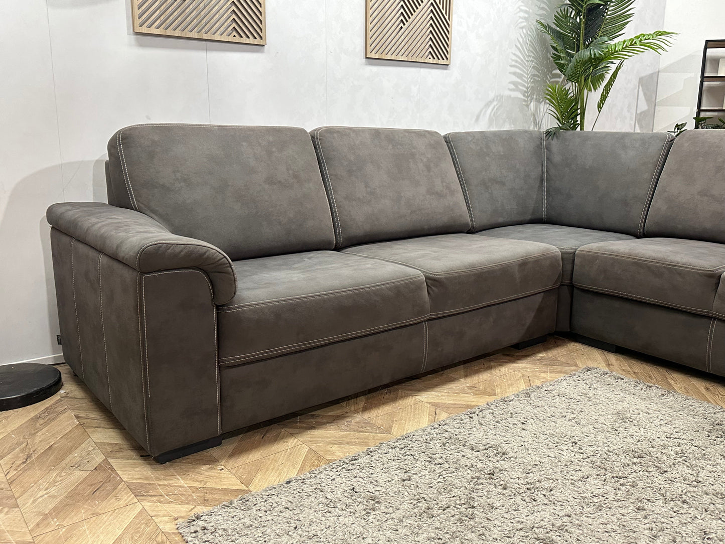 DSense Antraciet Suede Stoffen Hoekzetel ~ Vaste Kussens