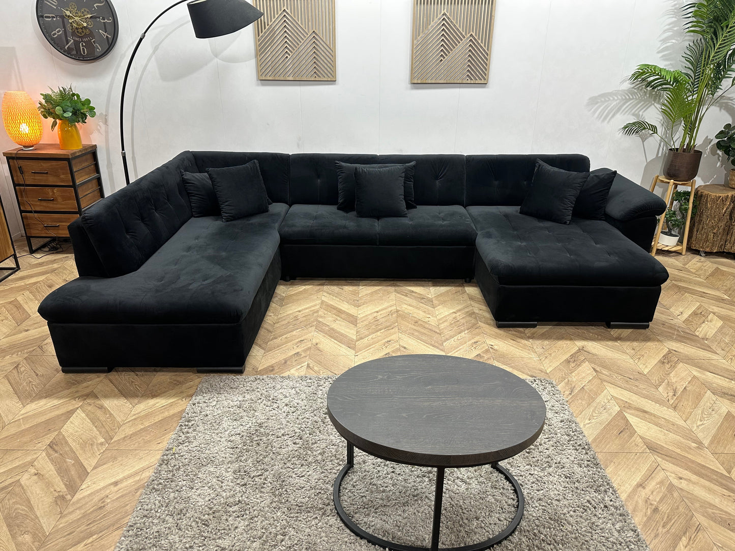 !Showroommodel! Zwarte Velvet U Zetel