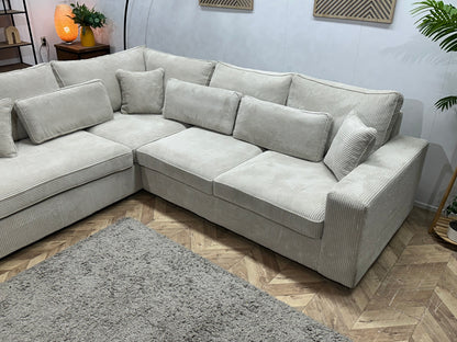 !Showroommodel! Witte Ribstof Hoekzetel