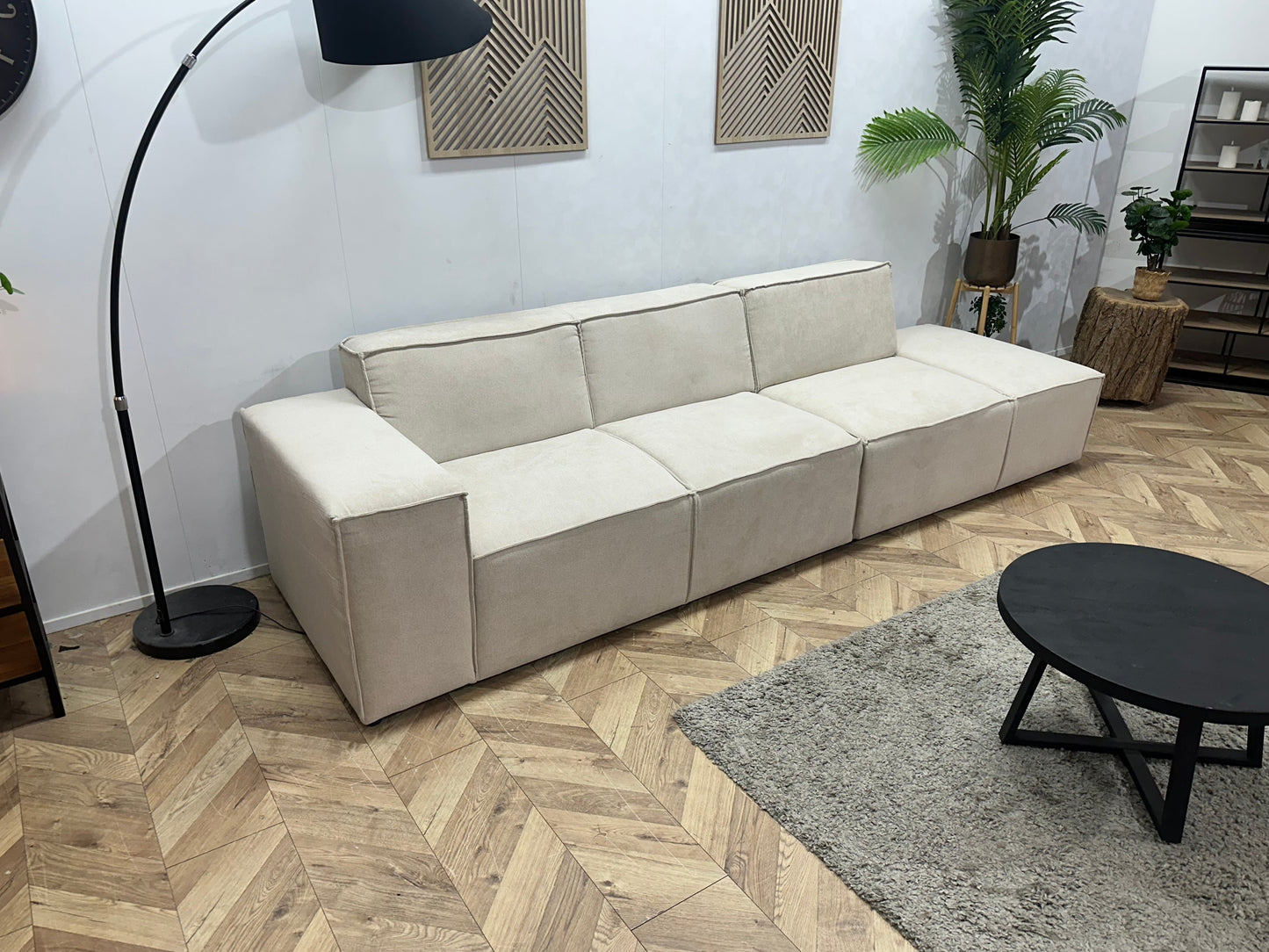 !Showroommodel! Crème Suède Stoffen Design Zetel