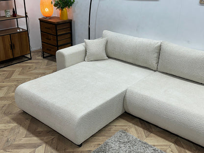 !Showroommodel! Witte Bouclé Hoekzetel