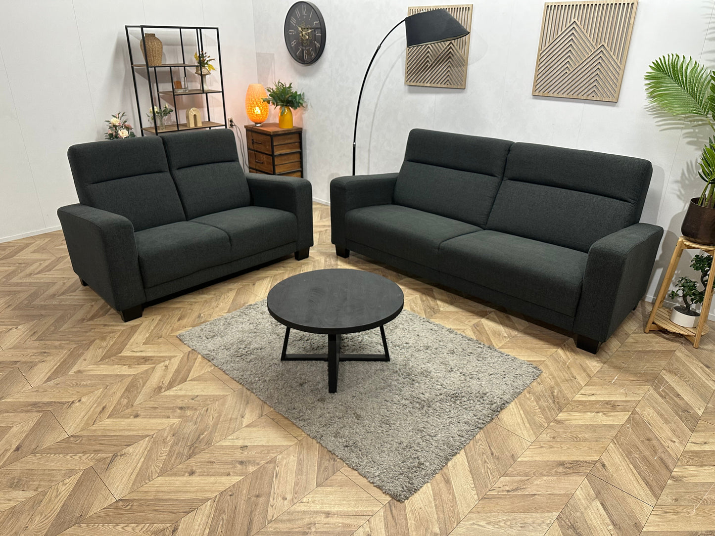 Antraciet Zetels Set ~ Vaste Kussens