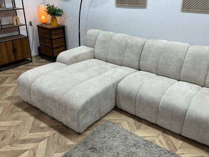!Showroommodel! Witte/Crème Cremona Stoffen Hoekzetel