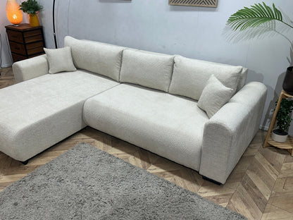 !Showroommodel! Witte Bouclé Hoekzetel ~ Meerdere Opstellingen