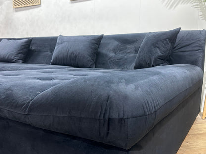 !Showroommodel! Zwarte Velvet U Zetel ~ Slaapfunctie