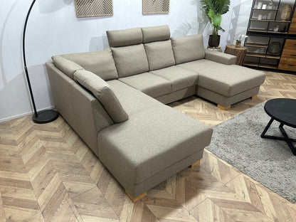Beige U Zetel ~ Losse Rugkussens Met Afneembare Hoezen