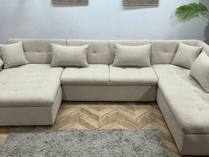 !Showroommodel! Witte Bouclé Stoffen U Zetel