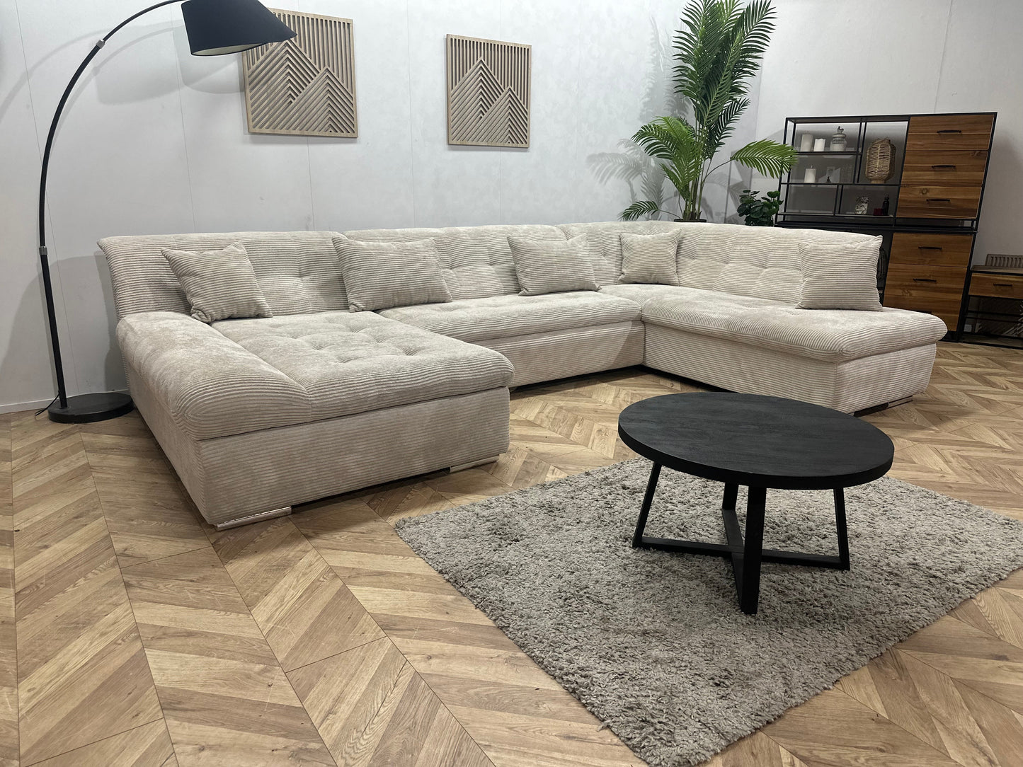 !Showroommodel! Witte/Crème Ribstof U Zetel