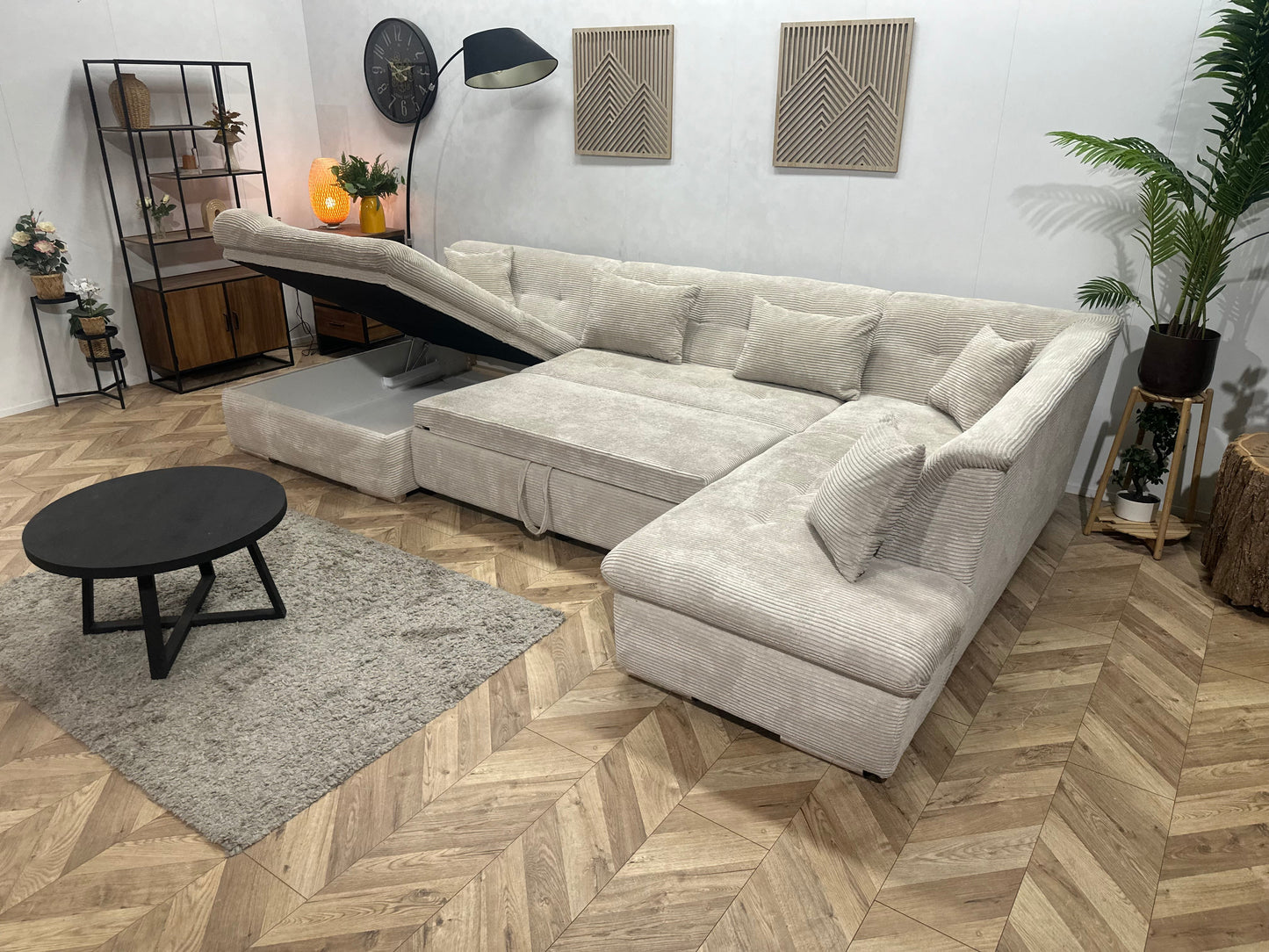 !Showroommodel! Witte/Crème Ribstof U Zetel