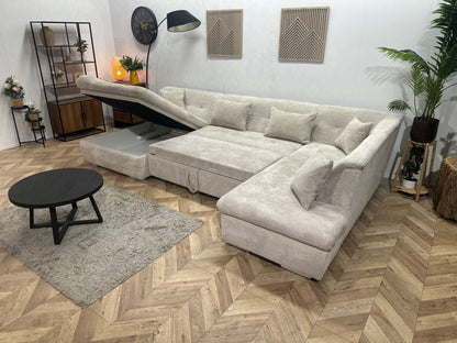 !Showroommodel! Witte/Crème Ribstof U Zetel
