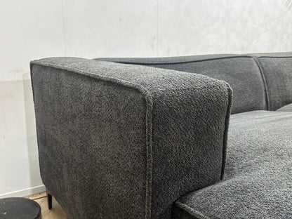 Antraciet Bouclé Stoffen Hoekzetel ~ Vaste Kussens