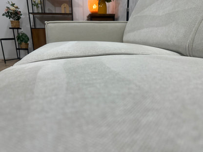 Witte/Crème Velvet Hoekzetel ~ Vaste Kussens