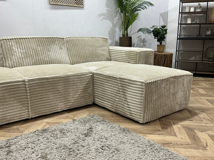 !Showroommodel! Witte/Crème Ribstof Design Hoekzetel