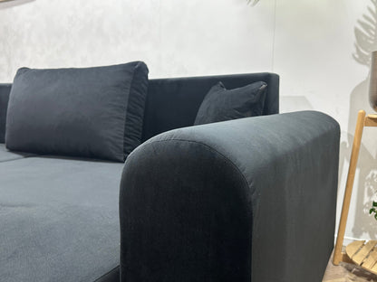 !Showroommodel! Zwarte Velvet Hoekzetel