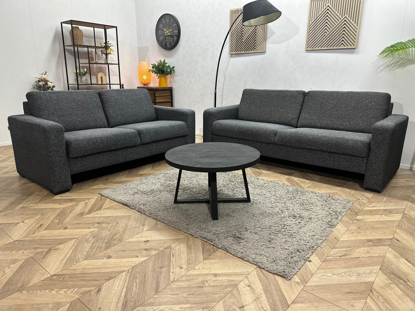 Antraciet Zetels Set ~ Vaste Kussens