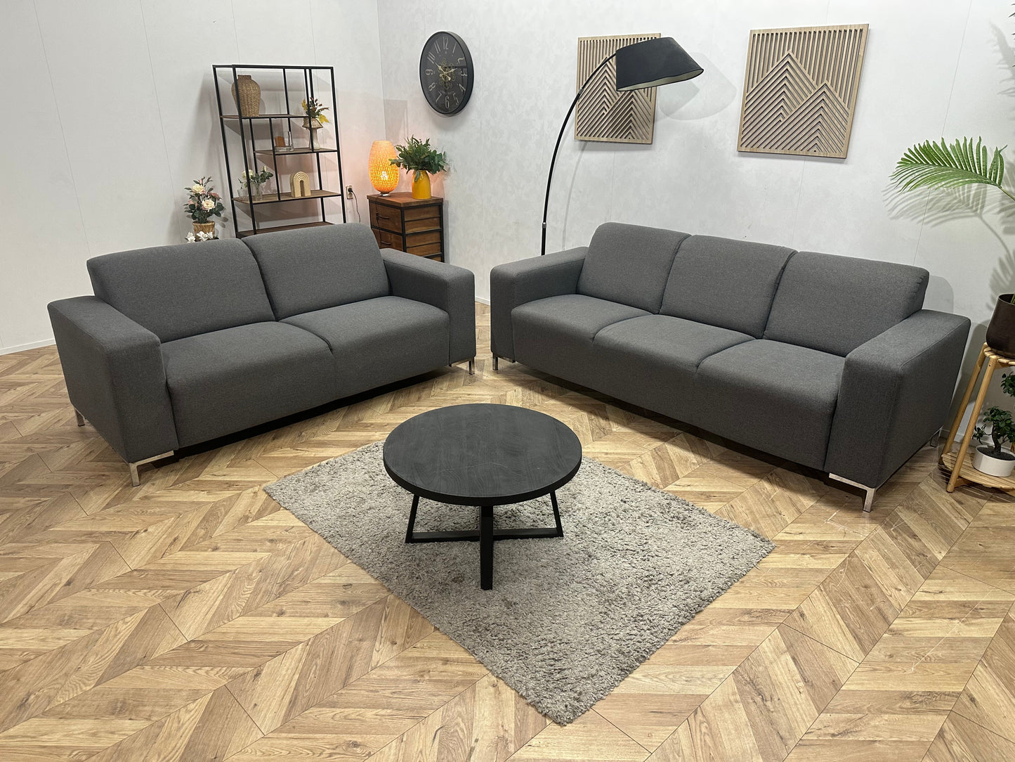 Antraciet Zetels Set ~ Vaste Kussens