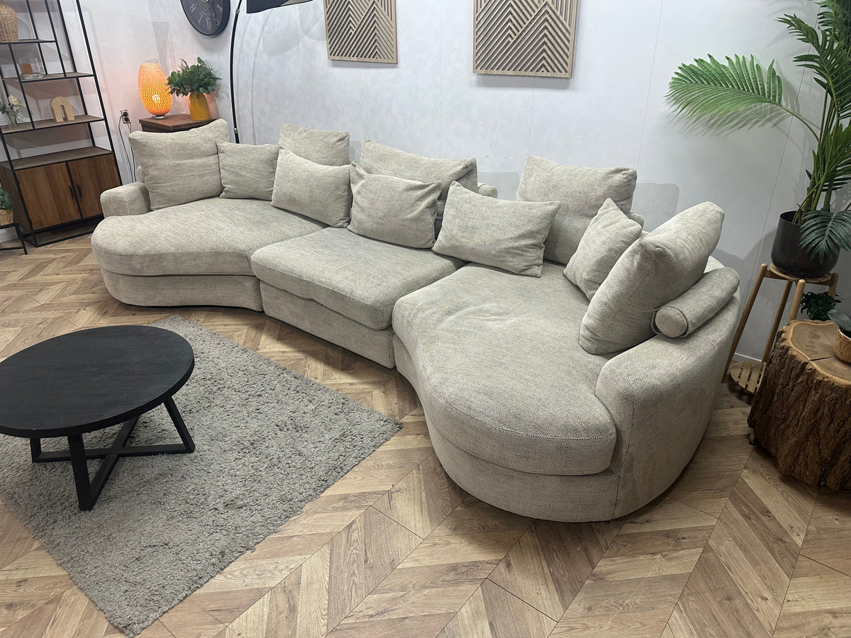 Crème/Beige Design U Zetel ~ Losse Kussens Met Afneembare Hoezen