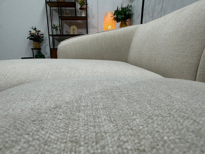 !Showroommodel! Crème Chenille Stoffen Hoekzetel