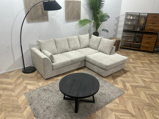 !Showroommodel! Witte Ribstof Hoekzetel