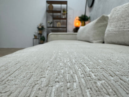 Agpol Witte Cremona Stoffen 3-Zits Zetel Inc Hocker ~ Nieuwstaat