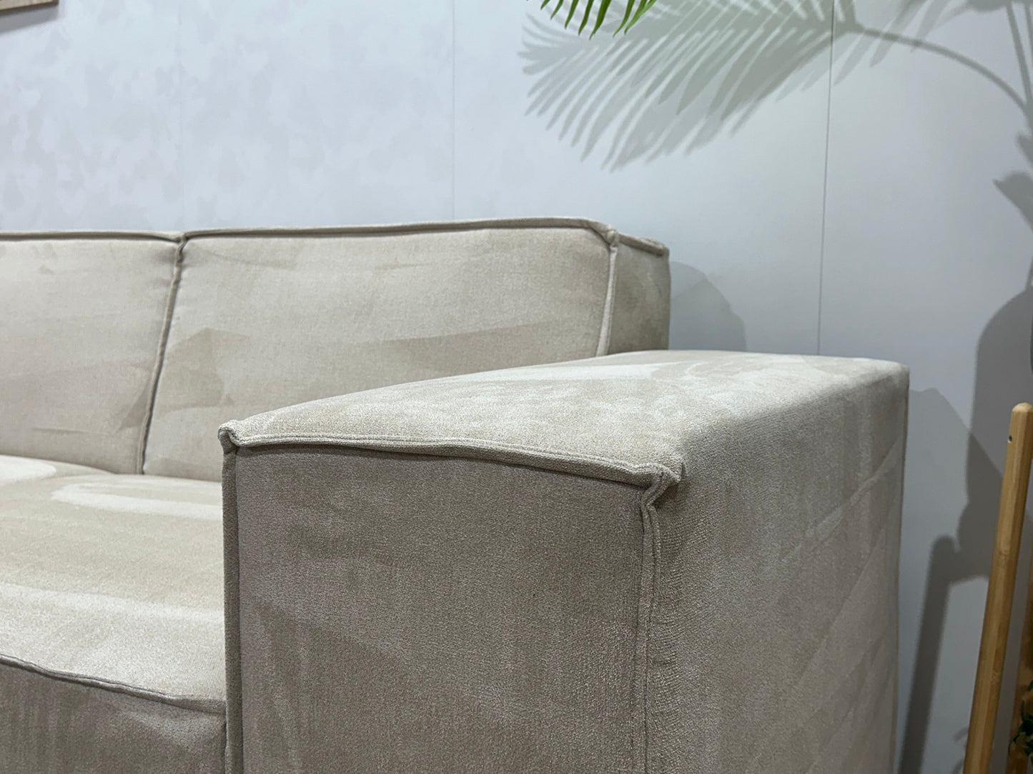 !Showroommodel! Crème Suède Stoffen Hoekzetel