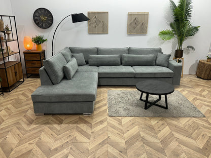 !Showroommodel! Grijze Velvet Hoekzetel