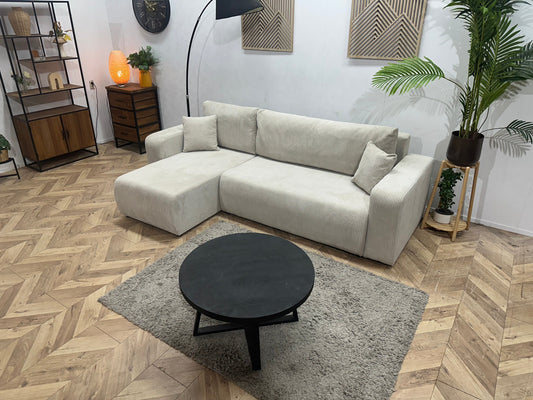 !Showroommodel! Witte Ribstof Hoekzetel ~ Meerdere Opstellingen