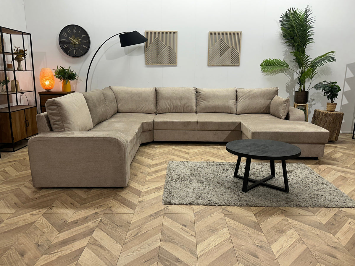 !Showroommodel! Beige Velvet U Zetel