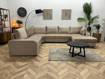 !Showroommodel! Beige Velvet U Zetel