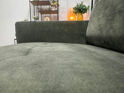 Groene Velvet 2.5-Zits Zetel Inc Hocker ~ Losse Rugkussens Met Afneembare Hoezen