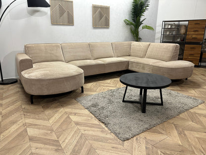 Crème/Beige Velvet U Zetel ~ Vaste Kussens