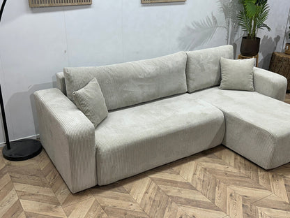 !Showroommodel! Witte Ribstof Hoekzetel