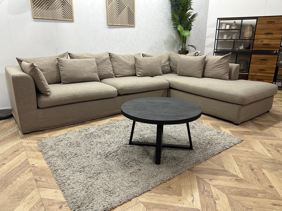 Taupe Hoekzetel ~ Losse Kussens Met Afneembare Hoezen