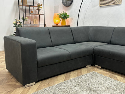 !Showroommodel! Antraciet Leather Look Hoekzetel