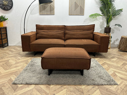 Room108 Oranjebruine 2.5-Zits Zetel Inc Hocker ~ Losse Rugkussens Met Afneembare Hoezen