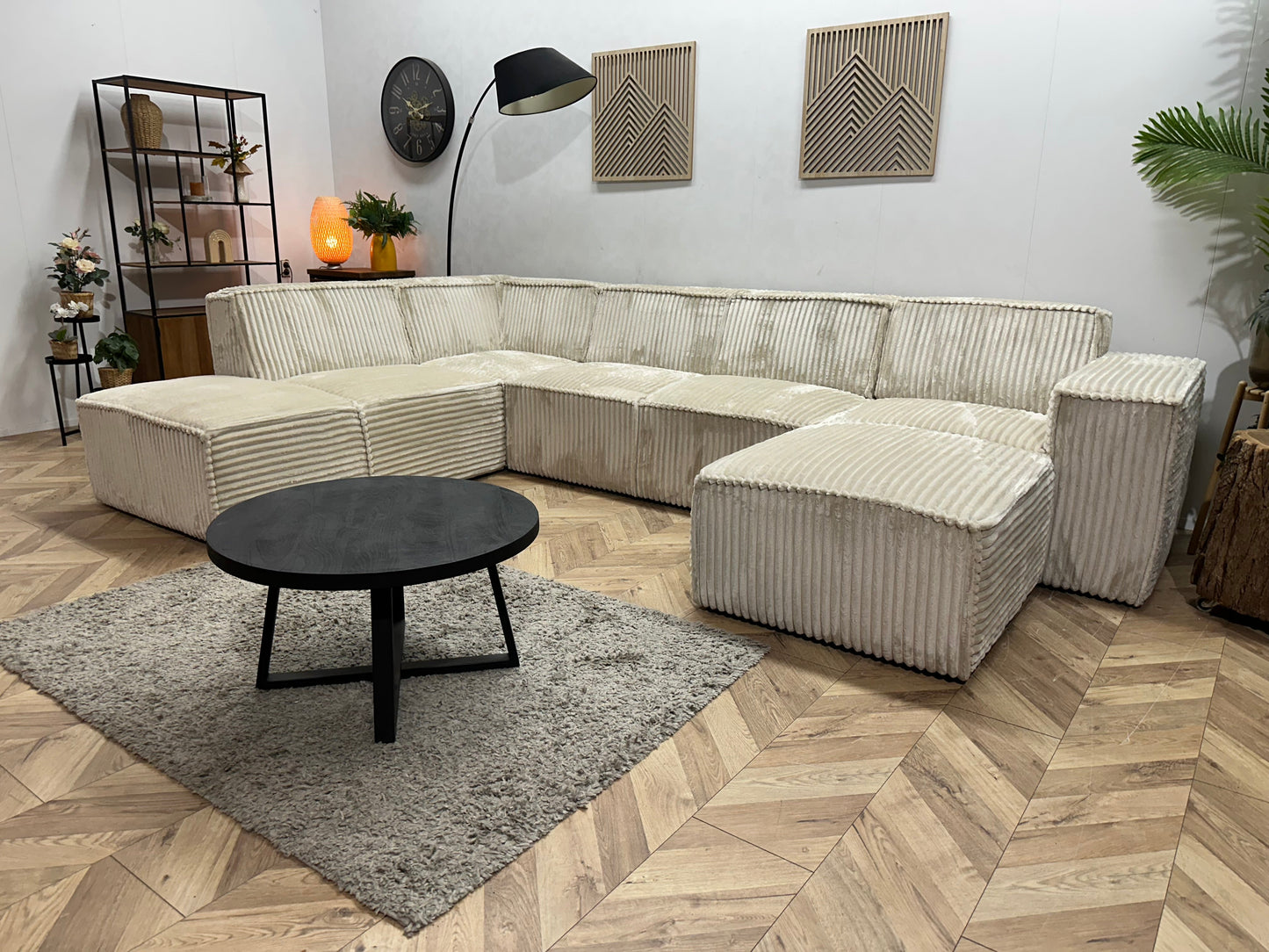 !Showroomodel! Witte Ribstof U Zetel
