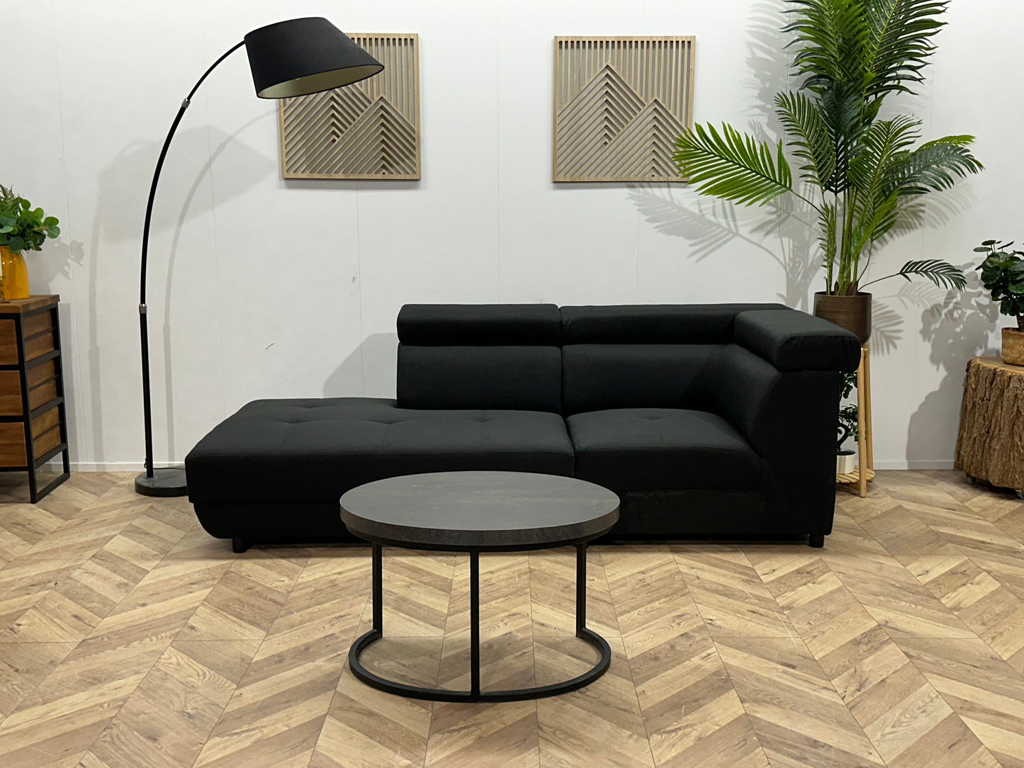 !Showroommodel! Zwart Suede Stoffen Designzetel