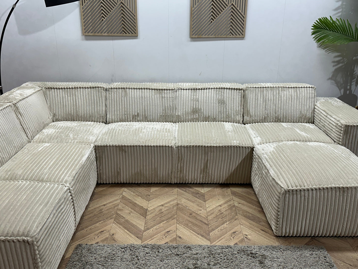 !Showroomodel! Witte Ribstof U Zetel