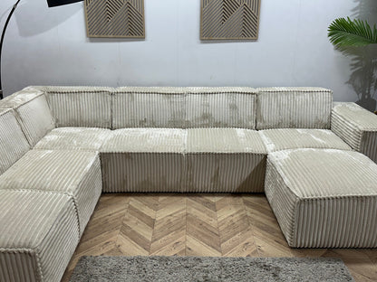 !Showroomodel! Witte Ribstof U Zetel